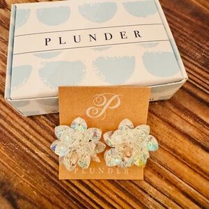 Plunder Designs Retired Twyla Earrings - NIB - Iridescent flower shape